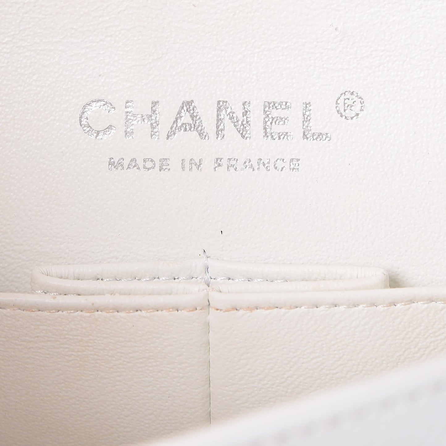 Caviar Quilted Medium Double Flap White