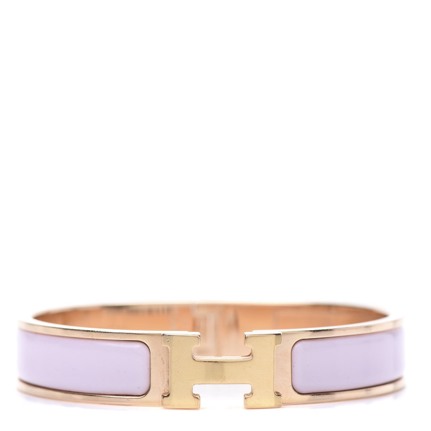 Hermes Enamel Narrow Clic Clac H Bracelet GM Rose Dragee 1 of 6