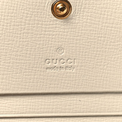 Gucci GG Supreme Monogram Azalea Calfskin Horsebit 1955 Card Case Wallet Beige Ebony Mystic White 7 of 9
