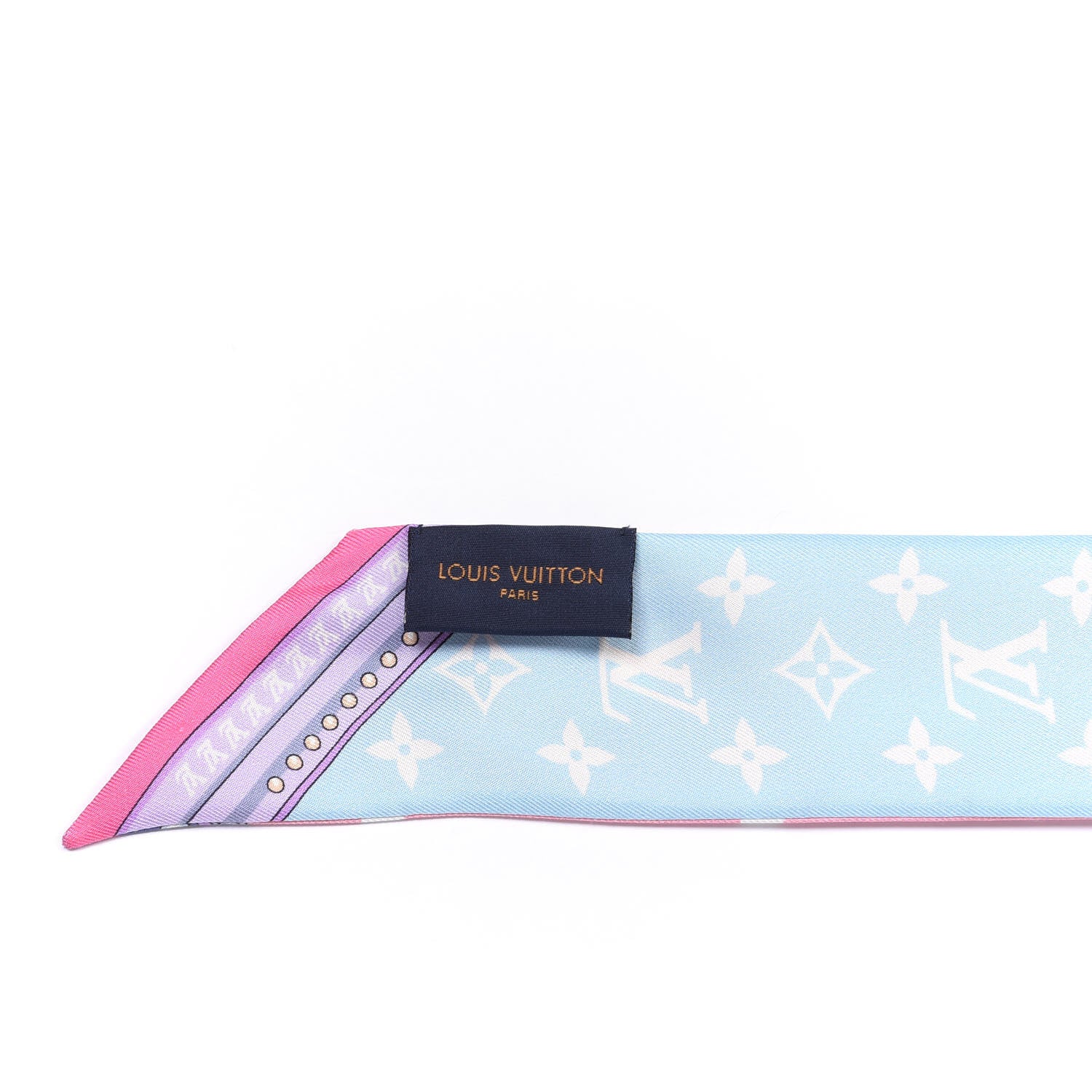 Louis Vuitton Silk Monogram Escale Perfect Match BB Bandeau Bleu Rose 3 of 3