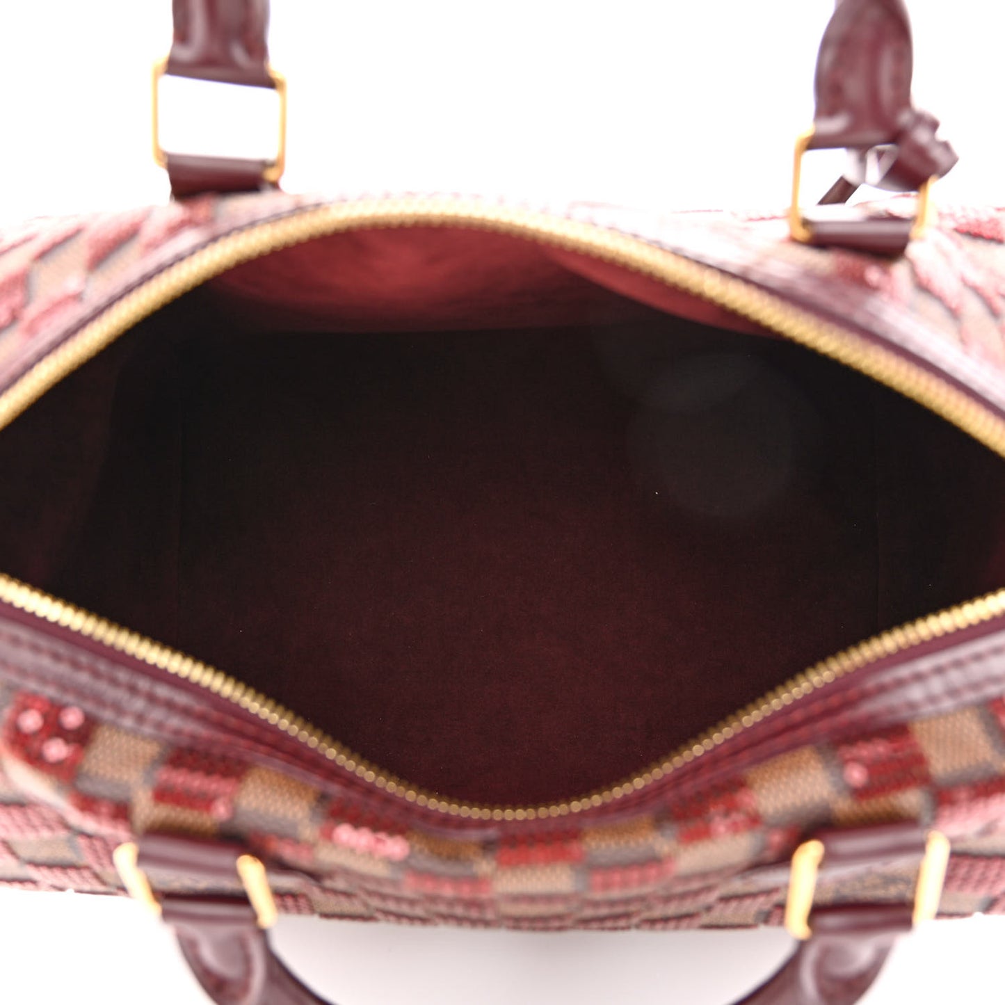 Damier Paillettes Speedy 30 Rouge