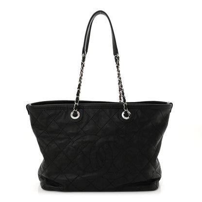 Chanel Grained Calfskin Quilted Small Daily Shopping Tote Black 1 of 14