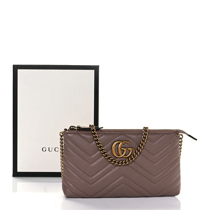 Gucci Calfskin Matelasse Mini GG Marmont Chain Bag Porcelain Rose 7 of 7