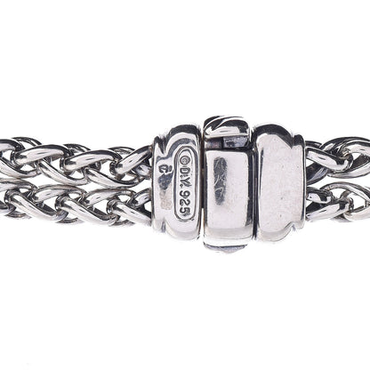 David Yurman Sterling Silver Diamond 18mm Double Wheat Chain Necklace 5 of 5