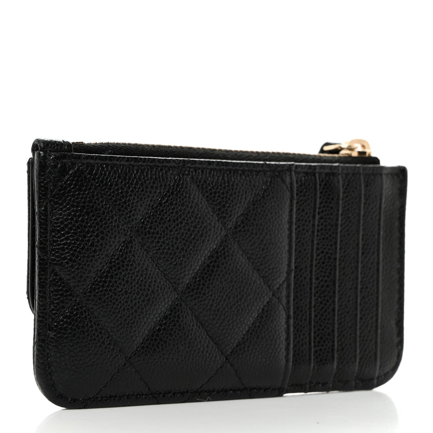 Chanel Caviar Quilted Flap Zip Card Holder Black 3 of 8