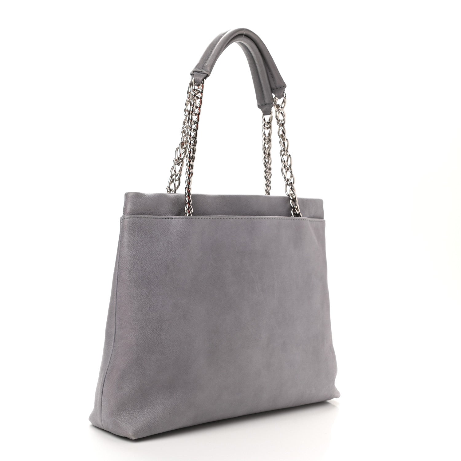 Chanel Caviar Large CC Tuck Tote Grey 3 of 10