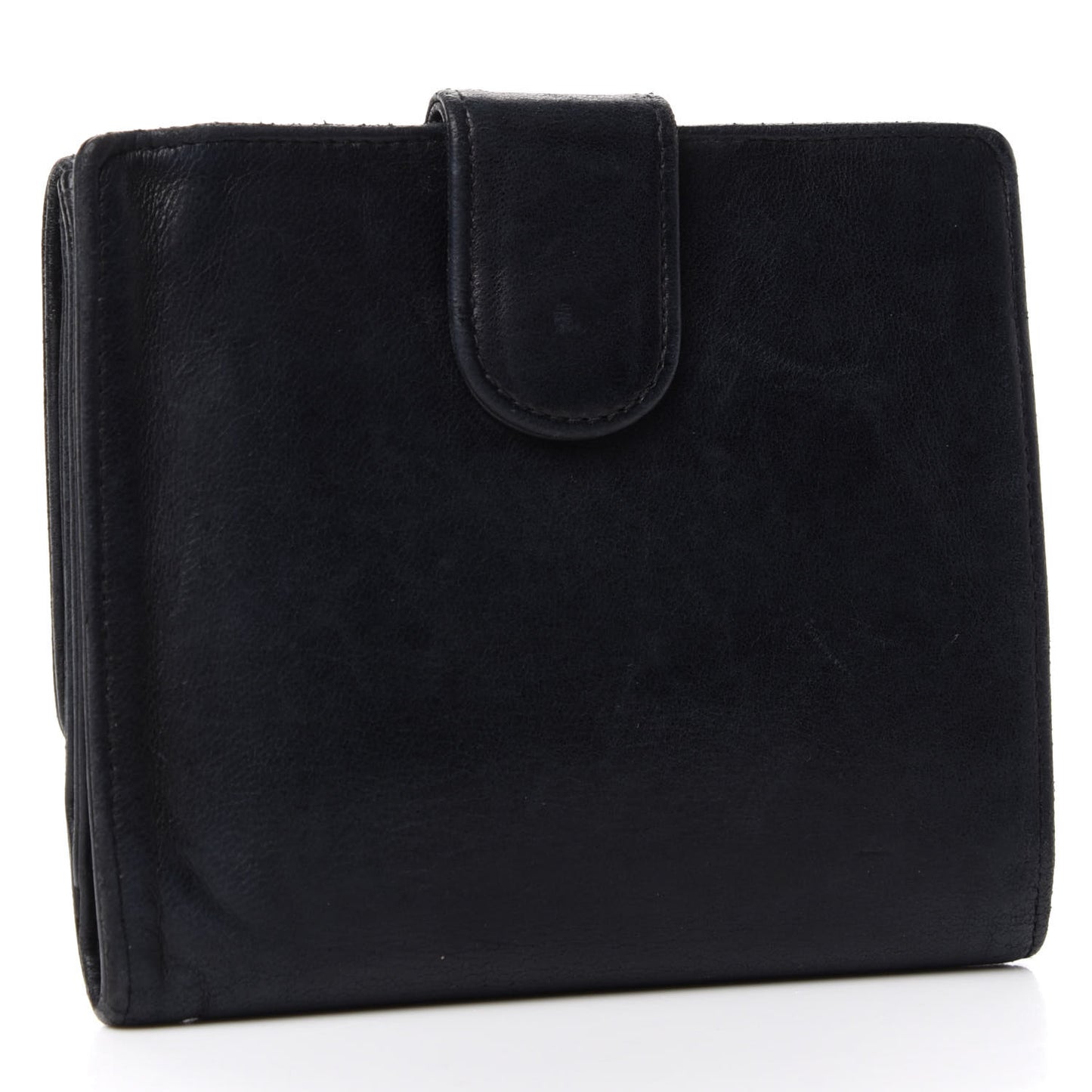 Lambskin Timeless CC Compact French Wallet Black