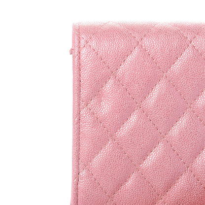 Chanel Iridescent Caviar Quilted Medium Flap Wallet Rose Pink 9 of 10