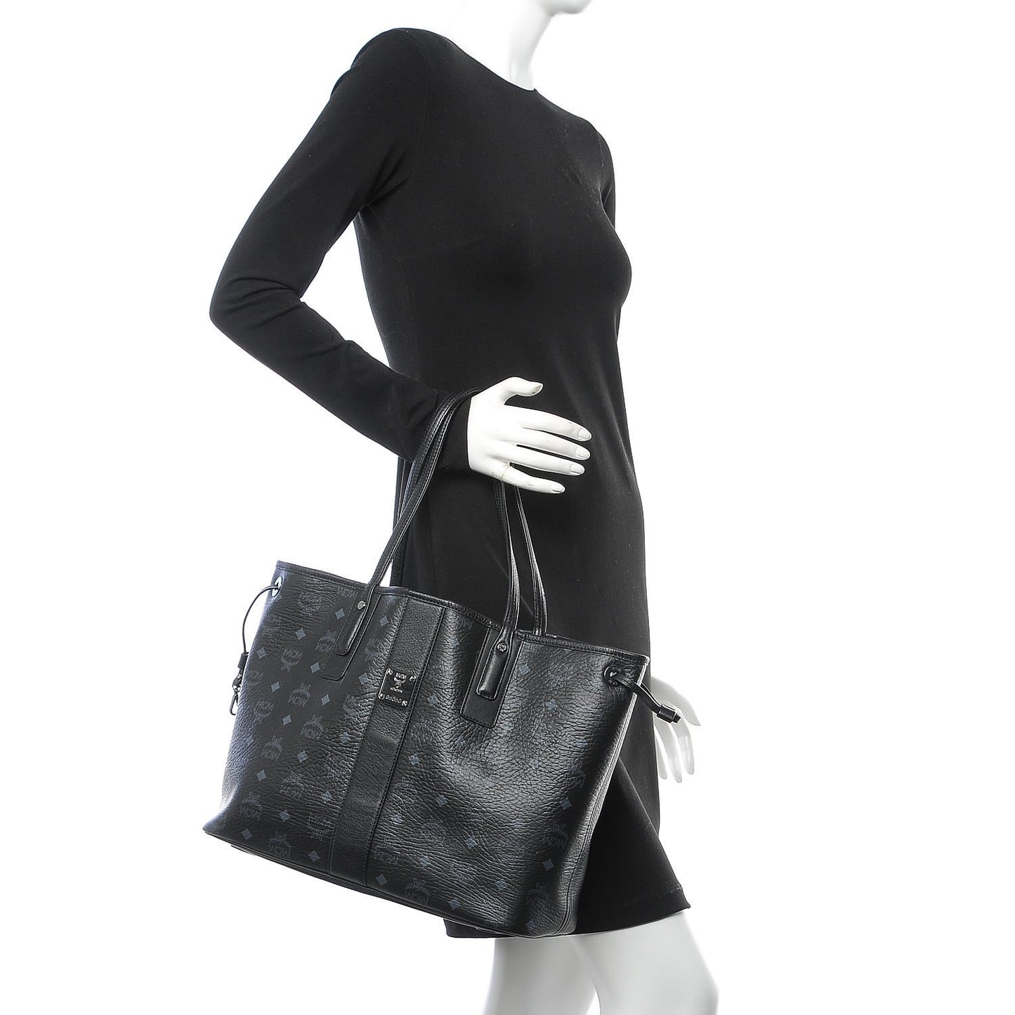 Visetos Medium Liz Reversible Shopper Tote Black