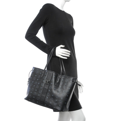 MCM Visetos Medium Liz Reversible Shopper Tote Black 3 of 12