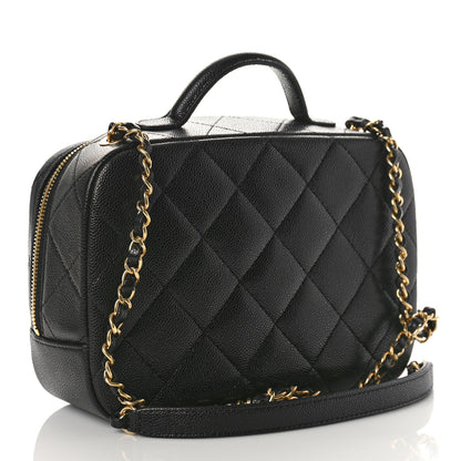Chanel Caviar Quilted CC Top Handle Vanity Case Black 3 of 9