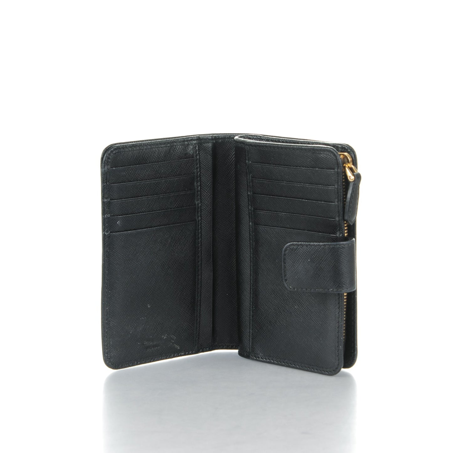 Saffiano Metal Compact Wallet Black