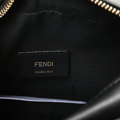 Fendi Glazed Fabric Vitello Century FF 1974 Stamp Patch Mini Camera Case Mogano Panna Black 8 of 9