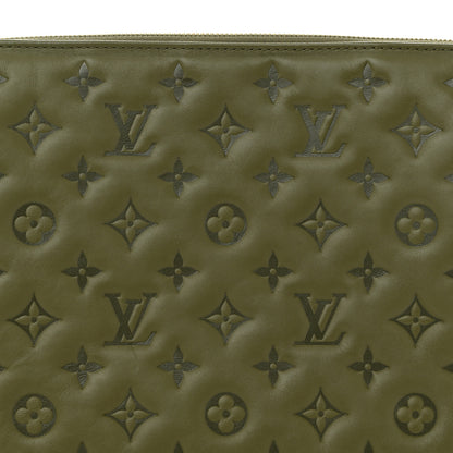 Louis Vuitton Lambskin Embossed Monogram Coussin MM Khaki 8 of 10