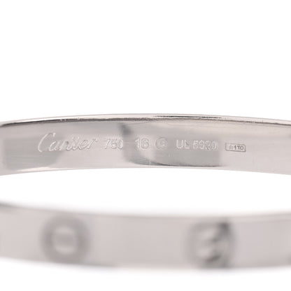 Cartier 18K White Gold LOVE Bracelet 16 4 of 4