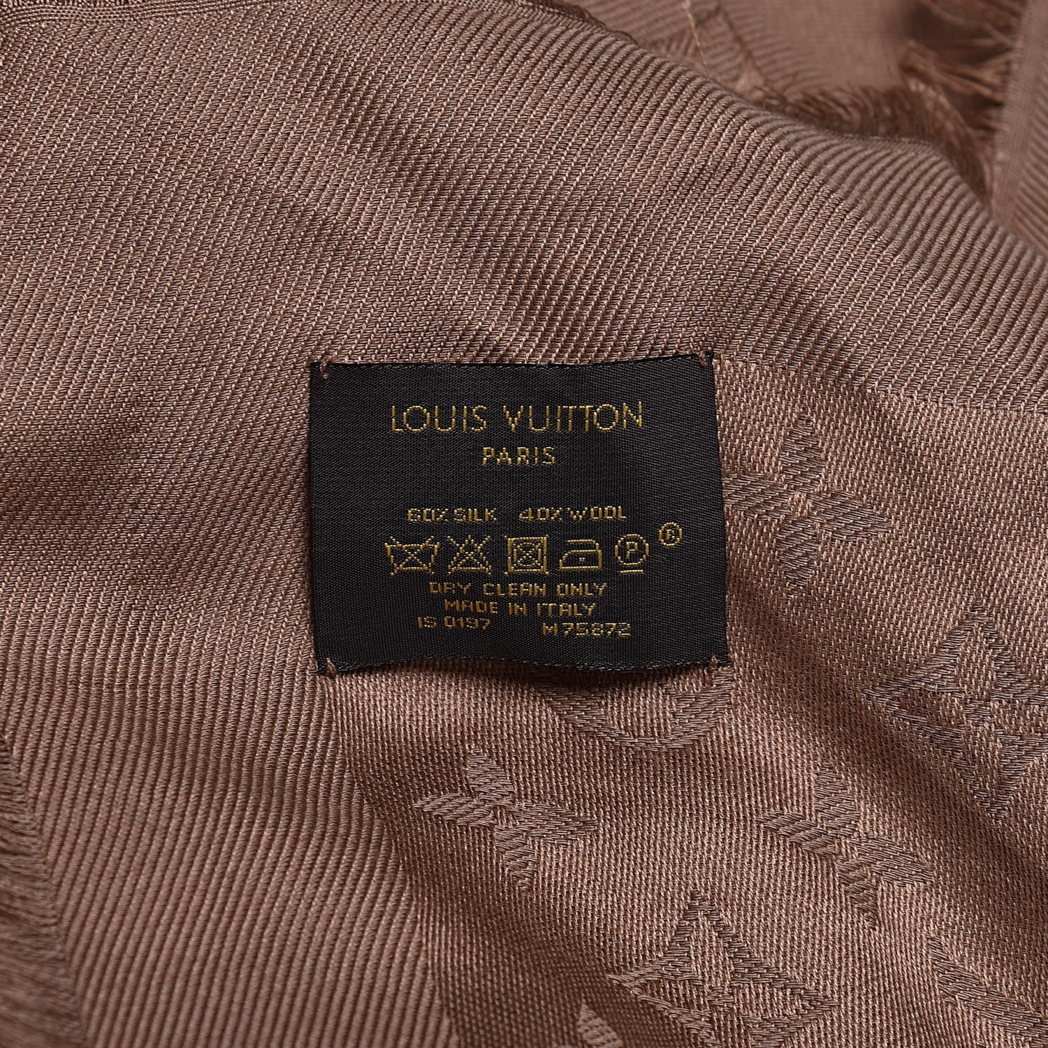 Louis Vuitton Silk Wool Monogram Shawl Cappuccino 3 of 3