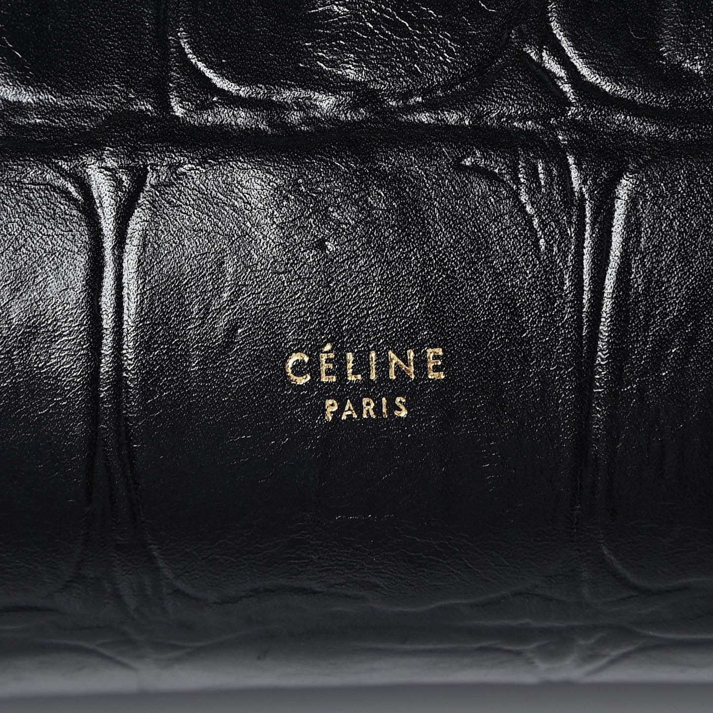 Calfskin Crocodile Embossed Small Belt Bag Black