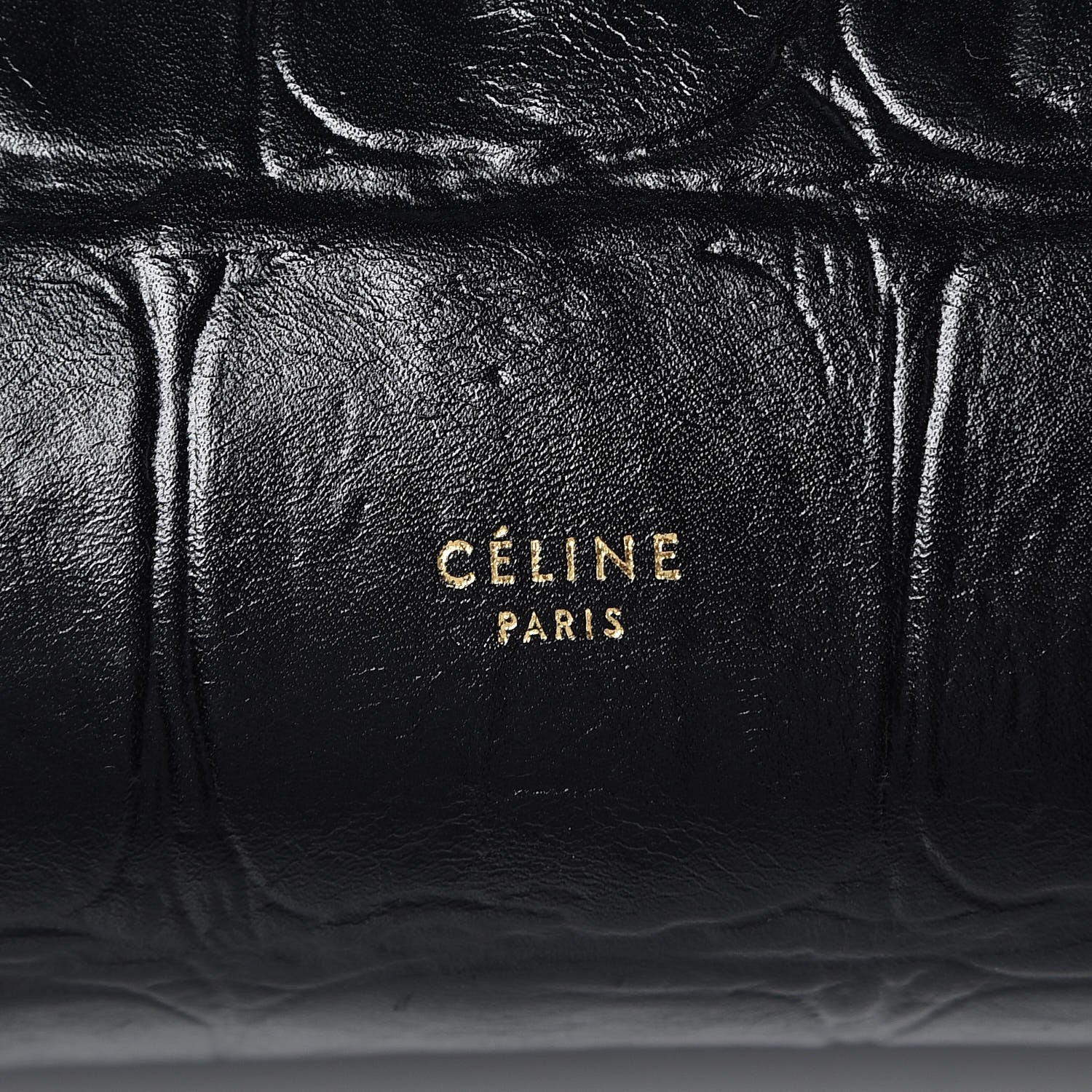Celine Calfskin Crocodile Embossed Small Belt Bag Black 7 of 12