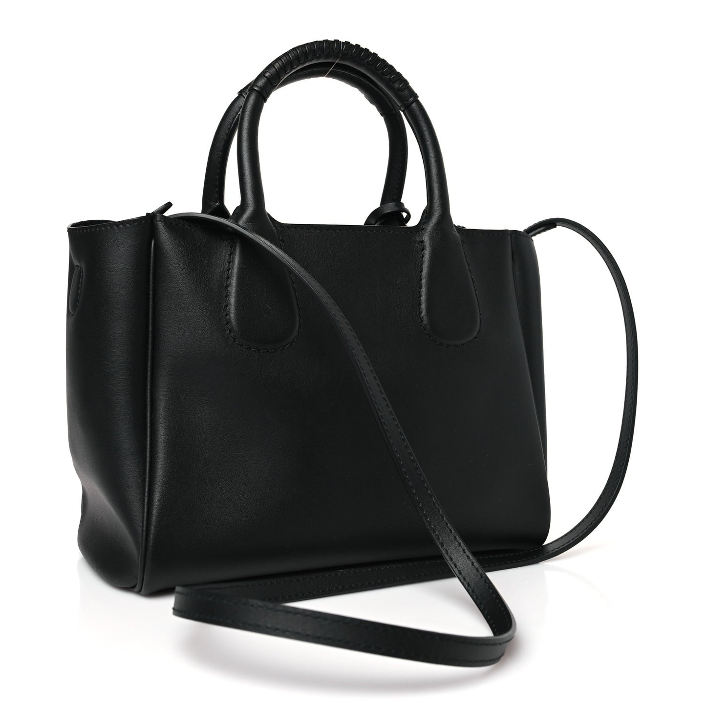 Calfskin Double Handle Small Nolita Satchel Black