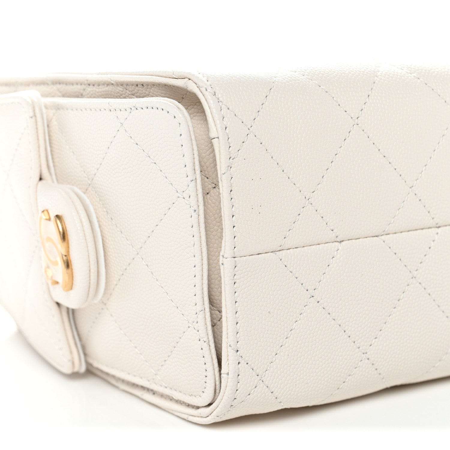 Chanel Caviar Quilted Mini Chanel 25 Handbag White 9 of 10