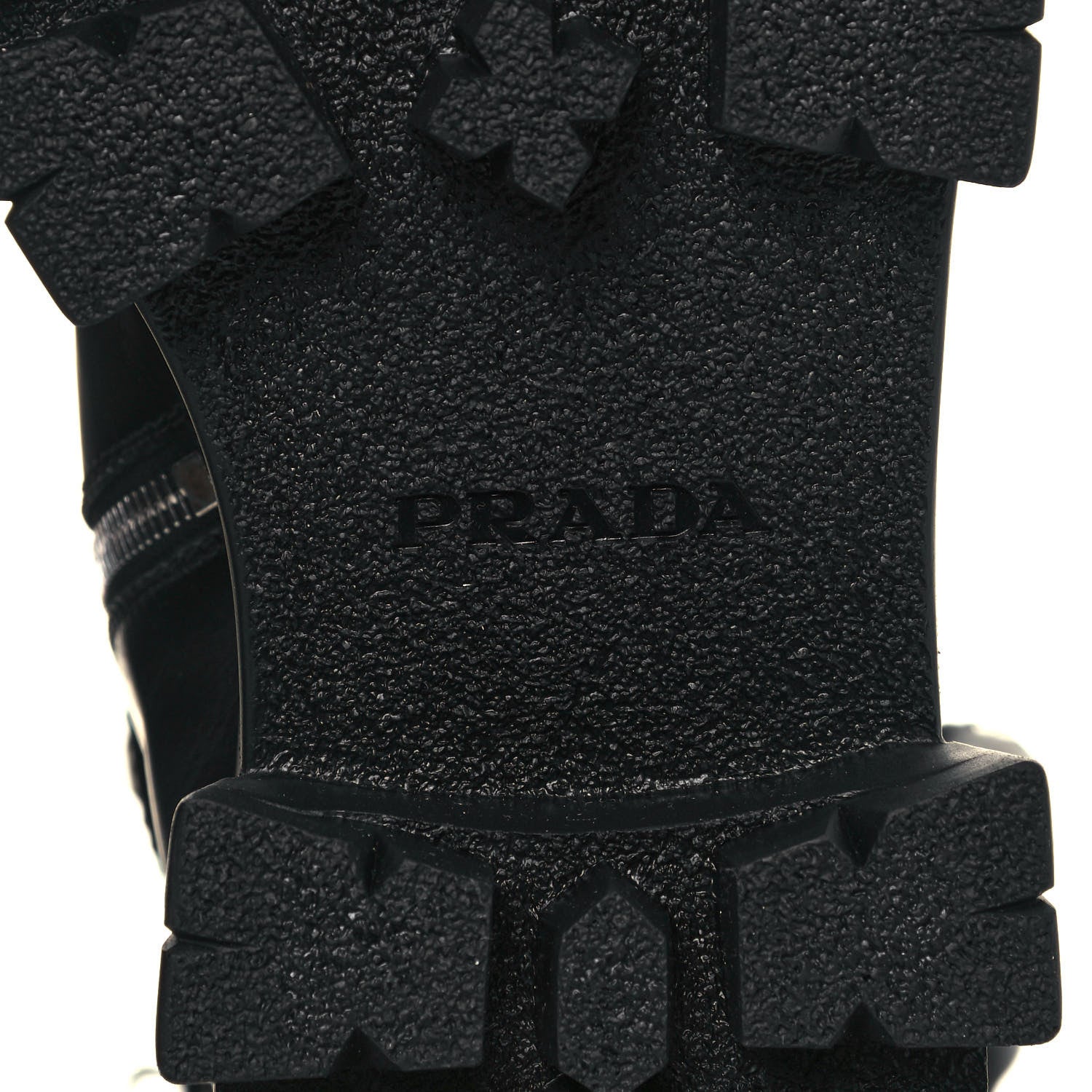 Prada Vitello Lux Nylon Metal Triangle Logo Monolith Pouch Pocket 55mm Tall Combat Boots 40.5 Black 6 of 10