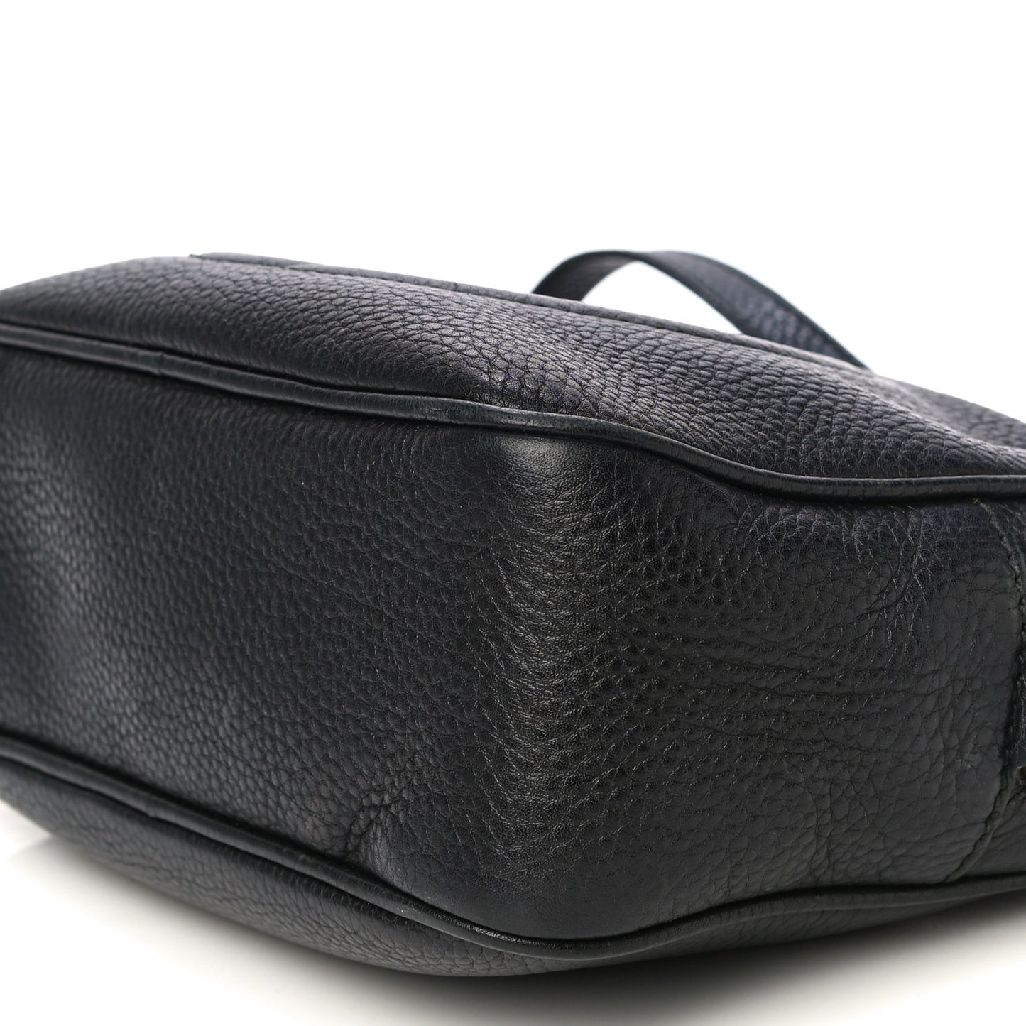 Pebbled Calfskin Small Soho Disco Bag Black