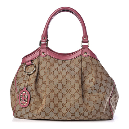 Gucci Monogram Margaux Calfskin Medium Sukey Tote Beige Ebony Vintage Rose 1 of 16