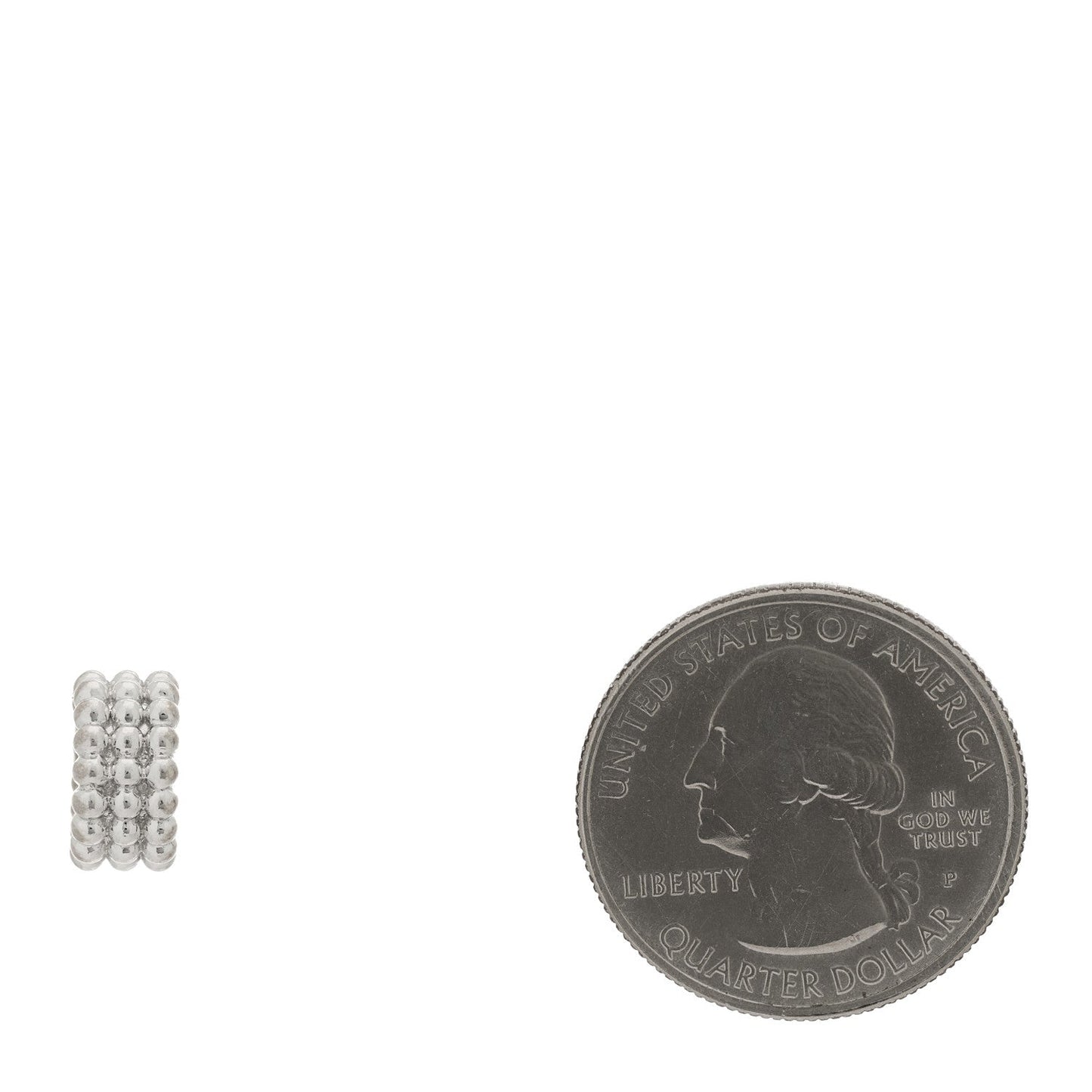 18K White Gold Perlee 3-Row Pendant