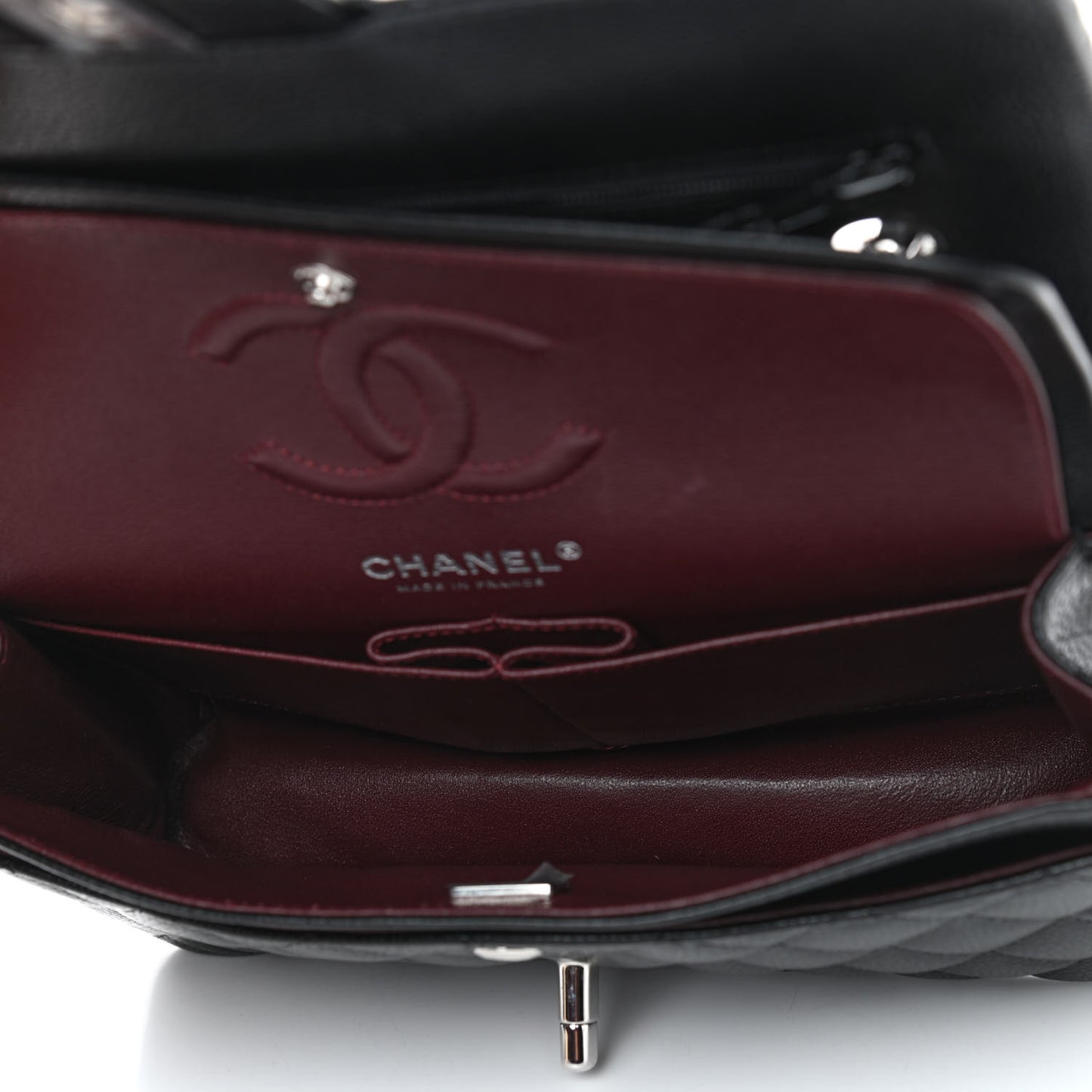 Caviar Quilted Small Double Flap Black