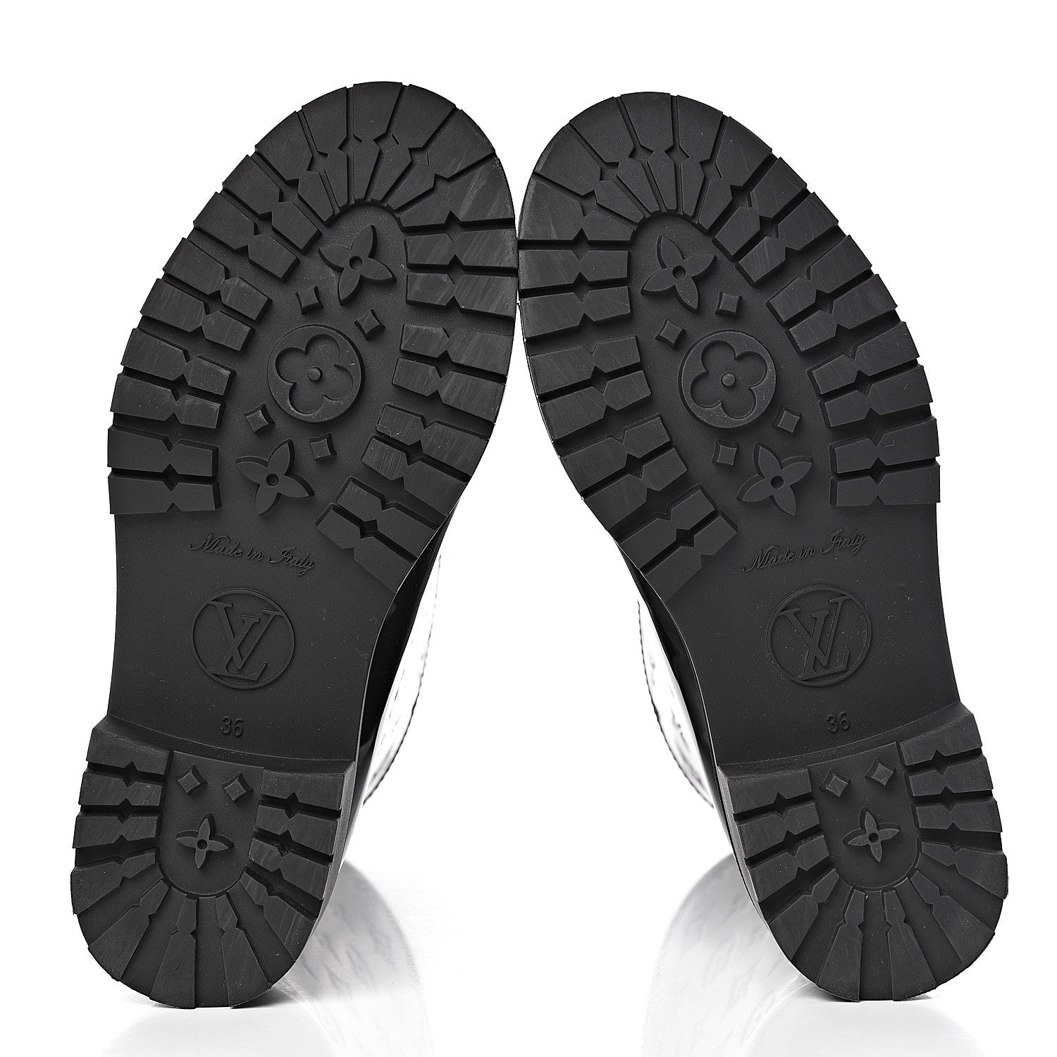 Louis Vuitton Rubber Embossed Monogram Drops Flat Half Boots 36 Black 7 of 11