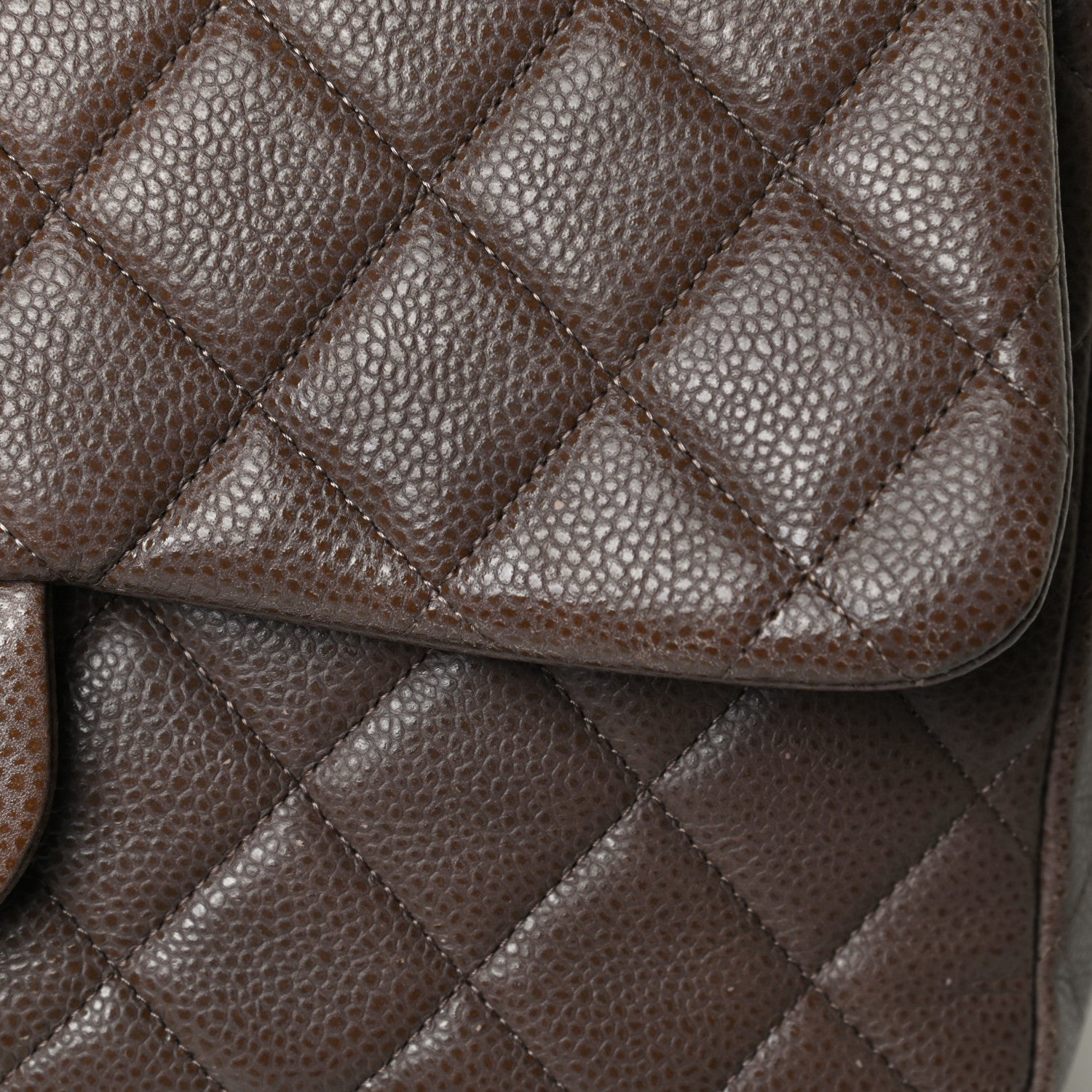 Chanel Caviar Quilted Jumbo Single Flap Brown 12 of 18