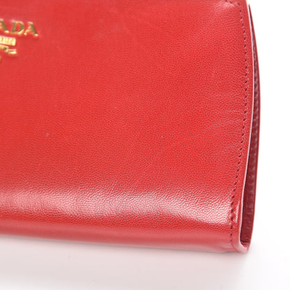 Prada Goatskin Chic Kisslock Mini Clutch Rosso 10 of 12