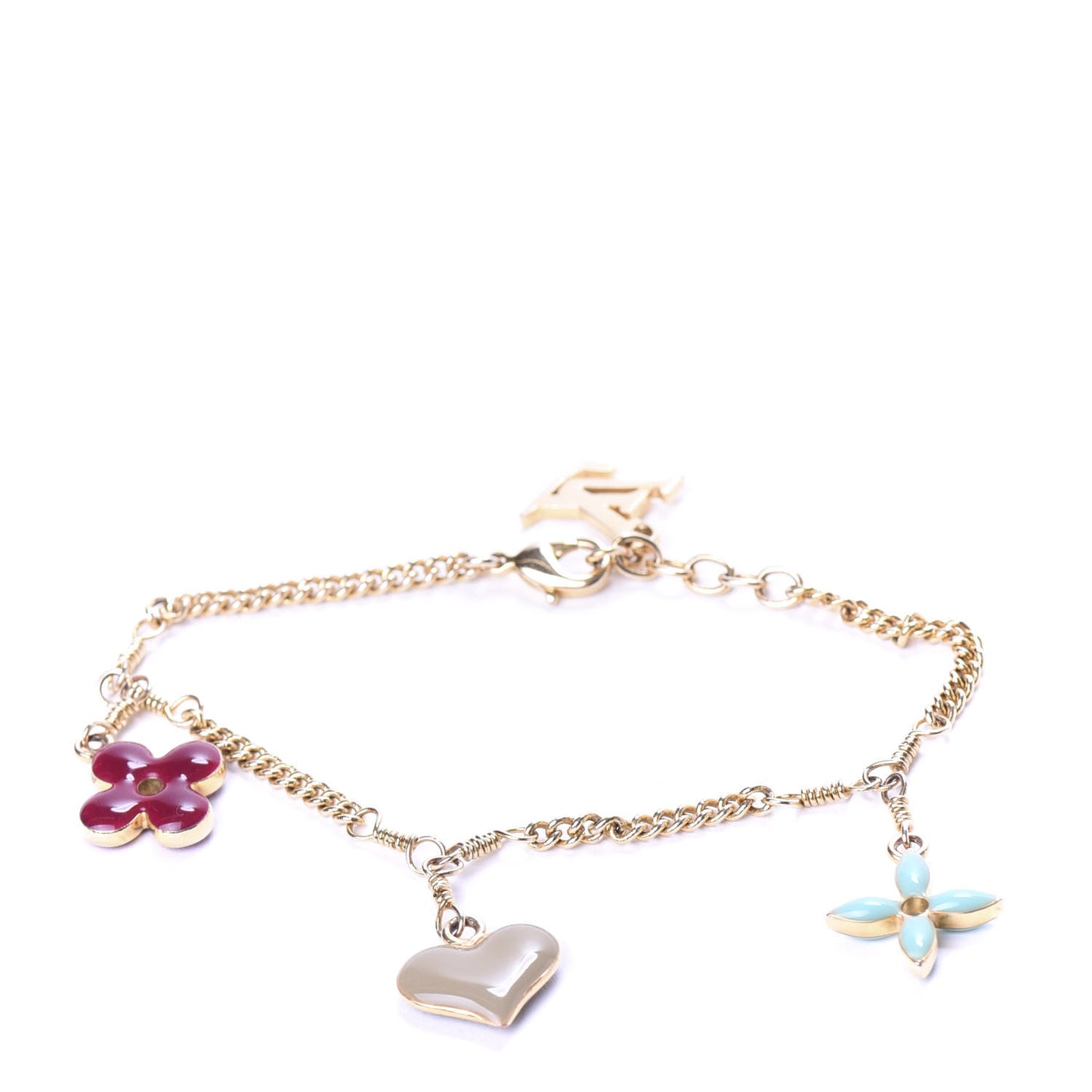 Sweet Monogram Charm Bracelet Gold