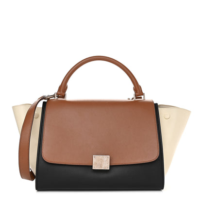 Celine Smooth Calfskin Suede Small Tri-Color Trapeze White 1 of 13