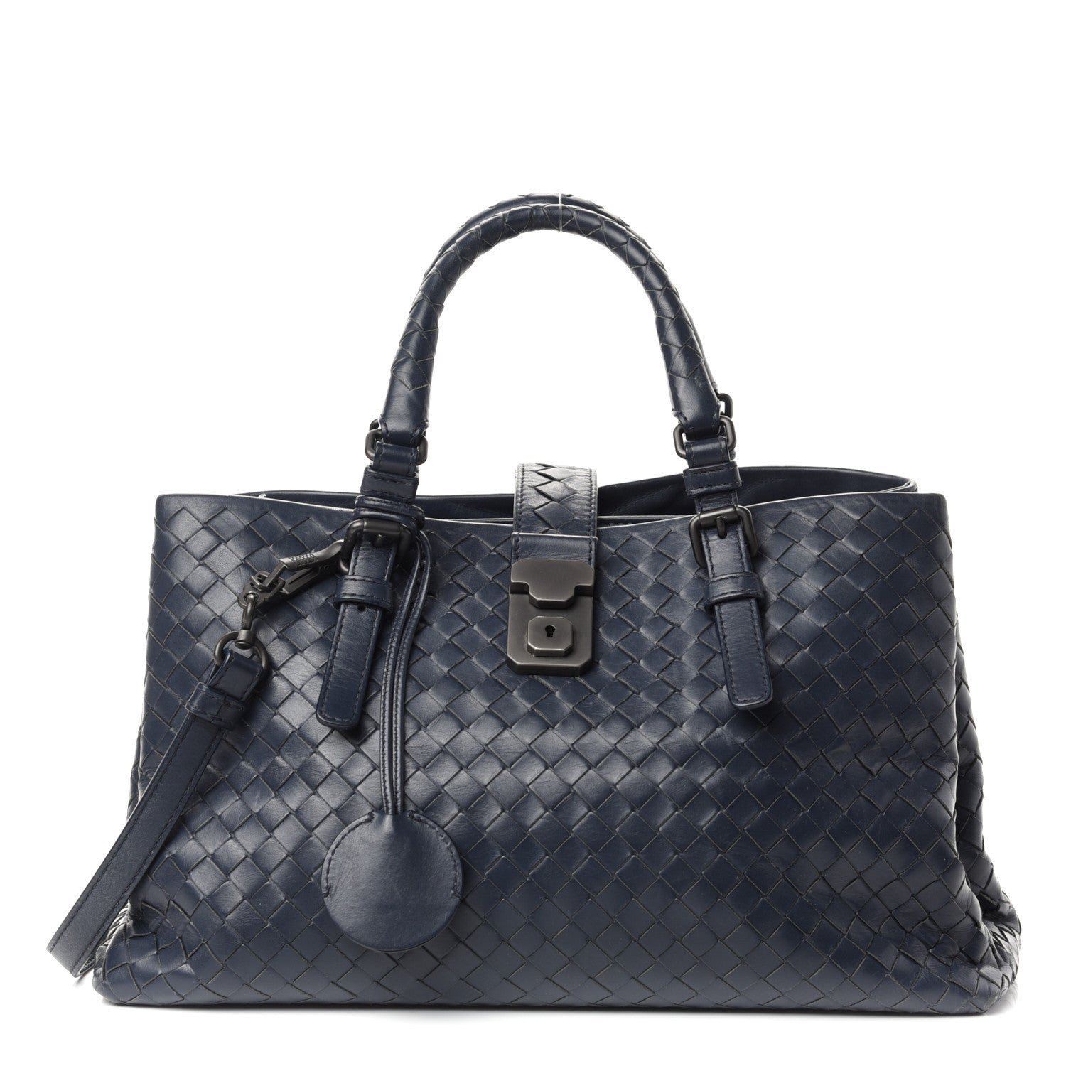 Bottega Veneta Nappa Intrecciato Small Roma Tote Dark Blue 1 of 9
