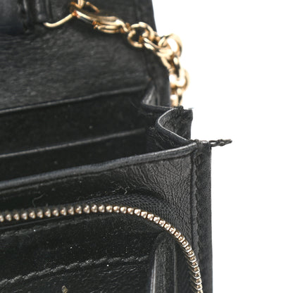 Gucci Guccissima Margaux Calfskin Metal Bar Chain Wallet Black 9 of 13