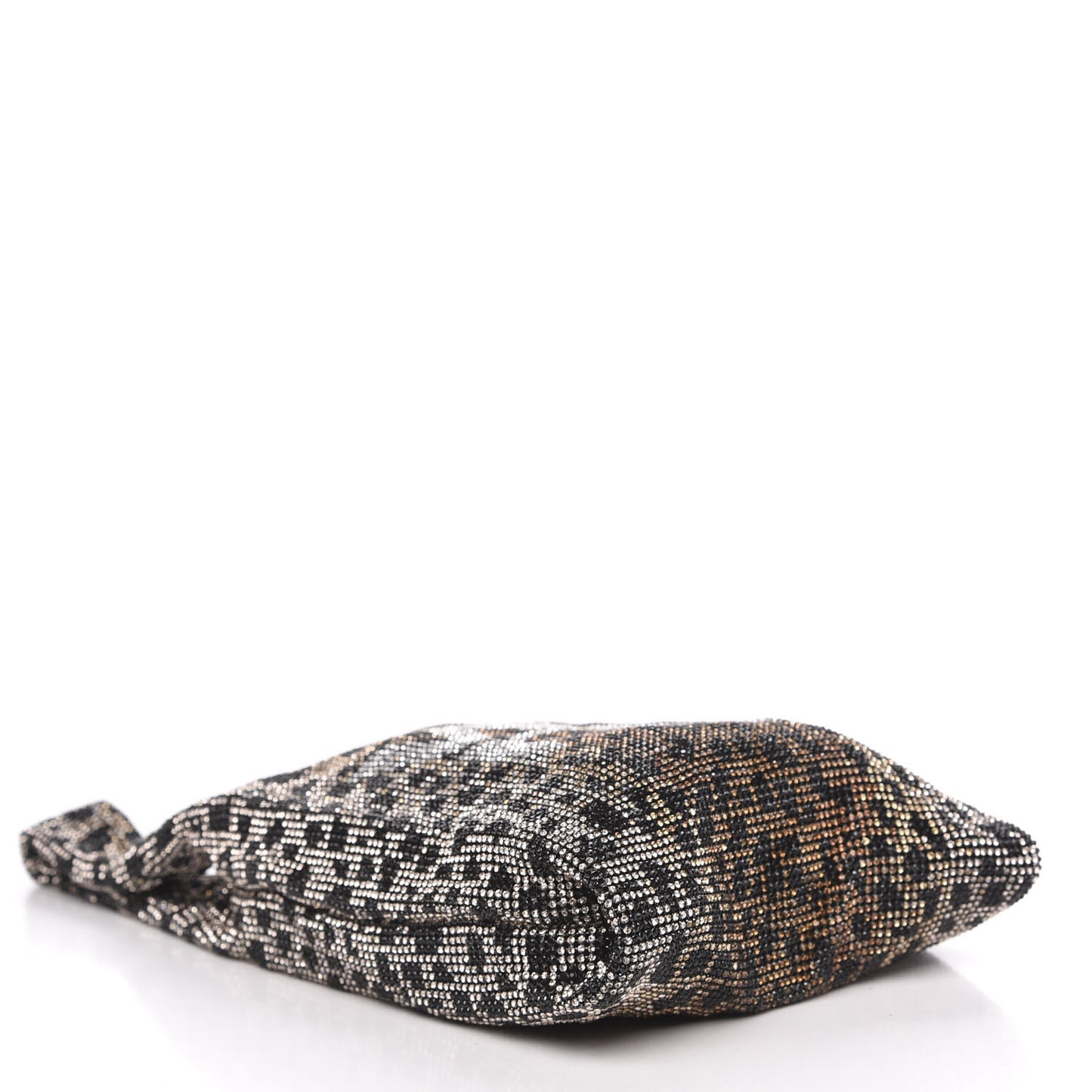 Crystal Leopard Mini Wanglock Shopper Silver