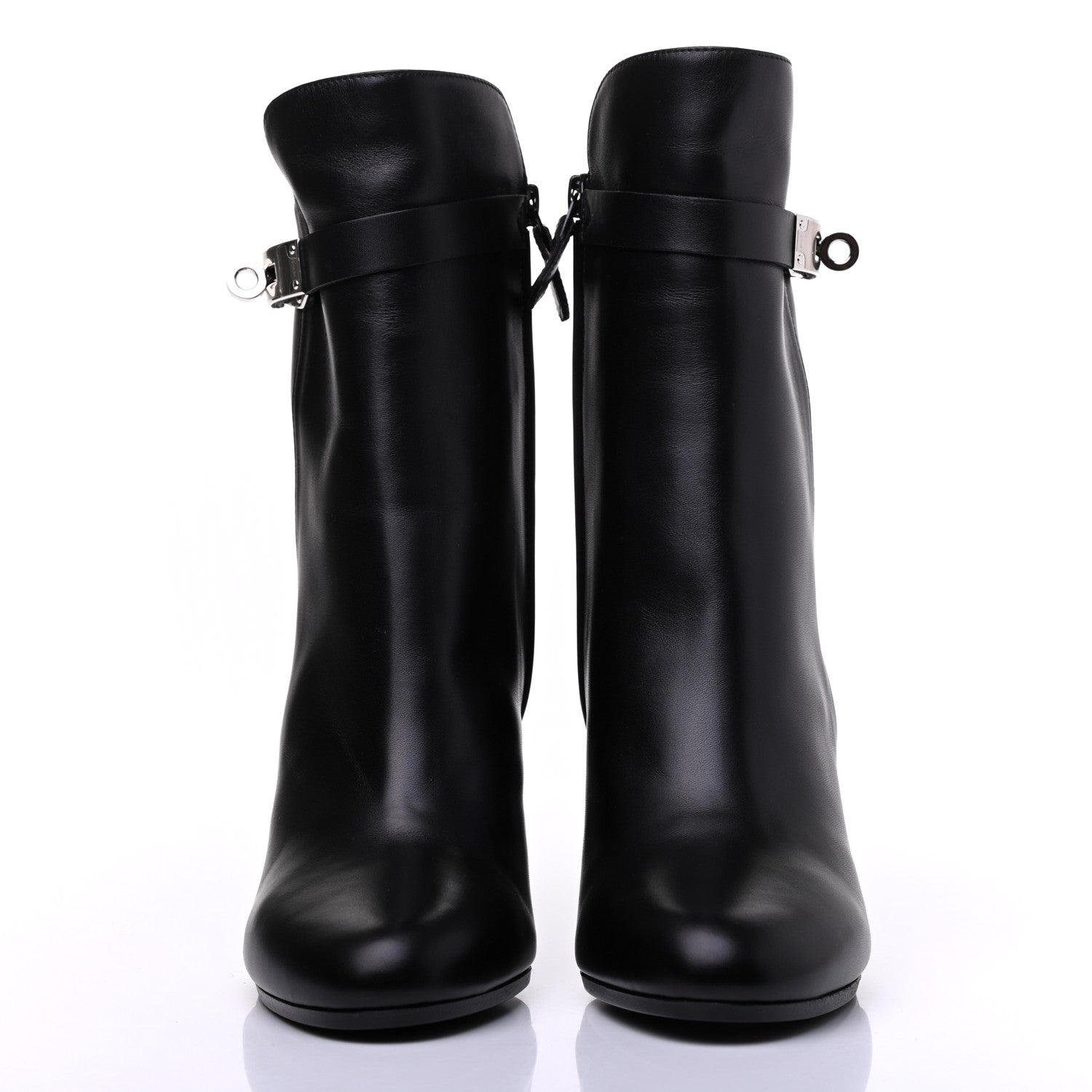 Hermes Calfskin Joueuse Ankle Boots 37 Black 2 of 8