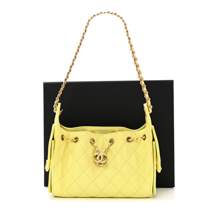 Chanel Caviar Quilted Mini Chanel 25 Handbag Yellow 11 of 11