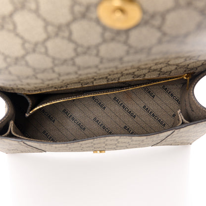 Balenciaga X GUCCI GG Supreme Monogram Medium Hourglass Top Handle Bag Beige Ebony 5 of 13