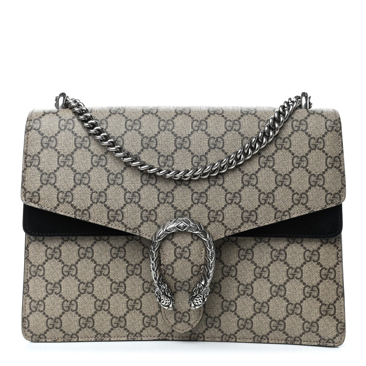 GG Supreme Monogram Medium Dionysus Shoulder Bag Black