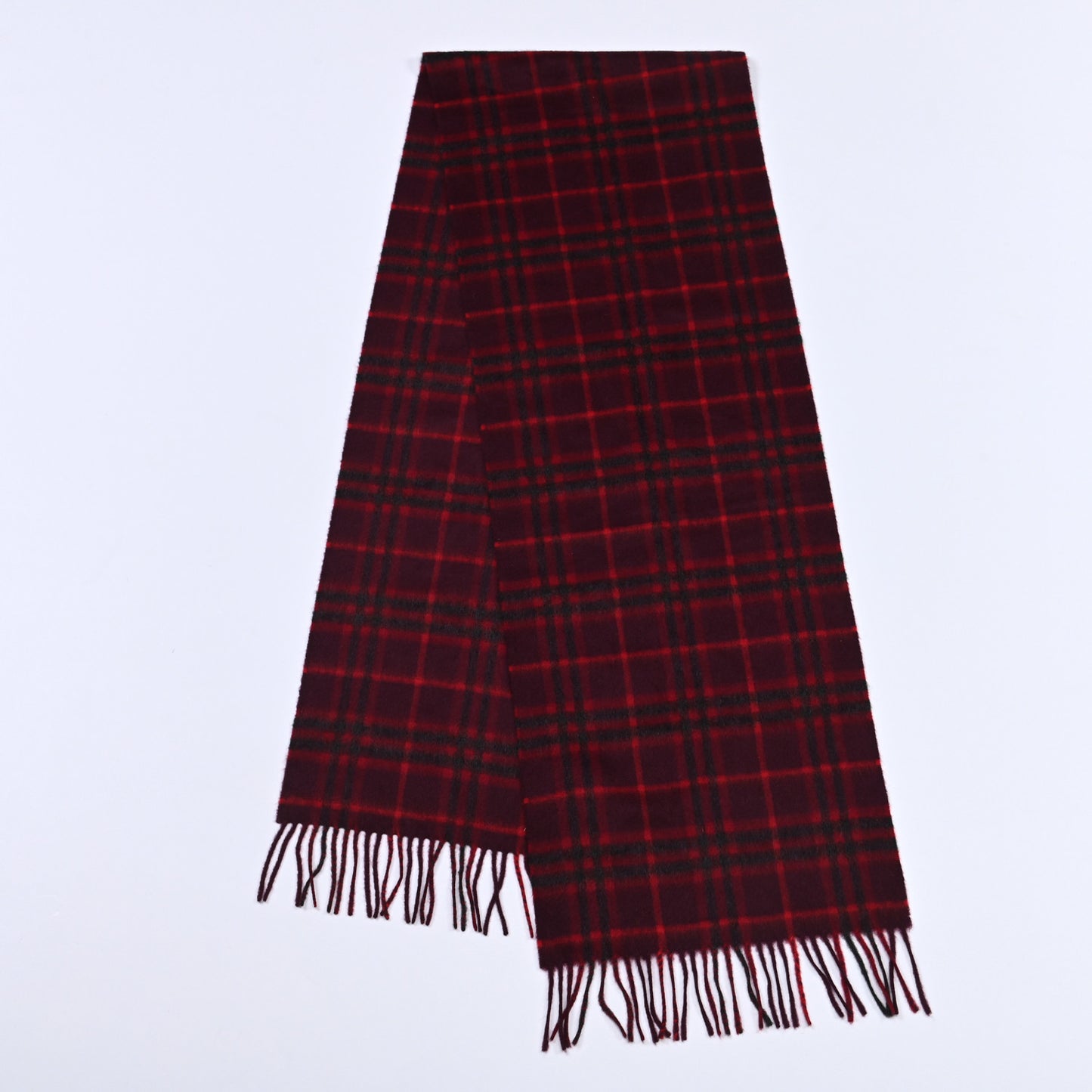 Cashmere House Icon Check Fringe Scarf Hawthorn Red