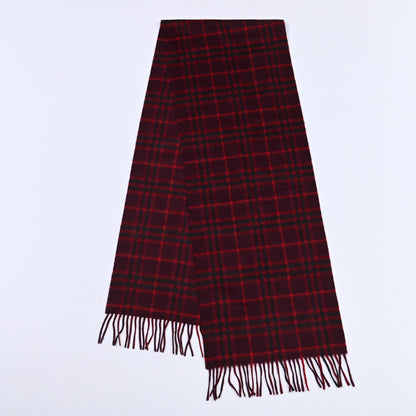 Burberry Cashmere House Icon Check Fringe Scarf Hawthorn Red 4 of 8