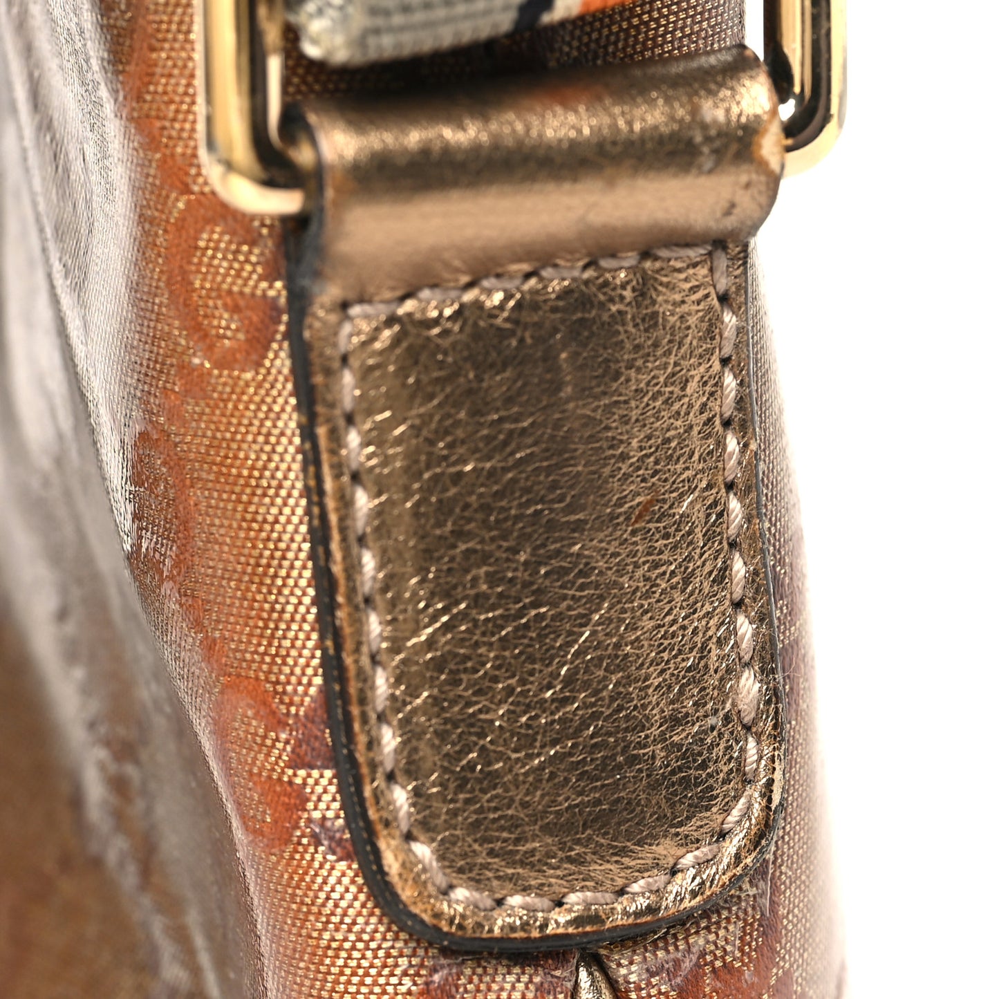 Crystal Monogram Web Small Flat Messenger Crossbody Bronze