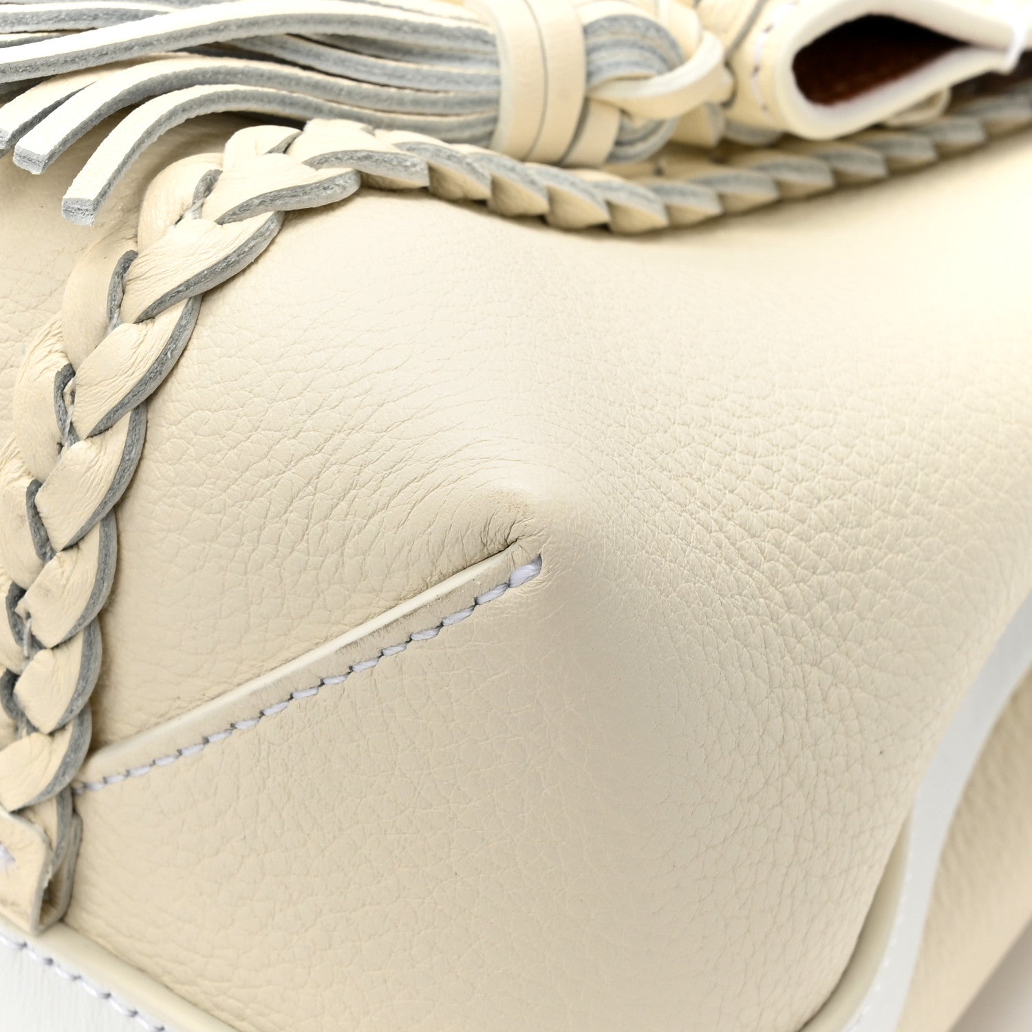 Chloe Grained Calfskin Medium Penelope Shoulder Bag White 11 of 11
