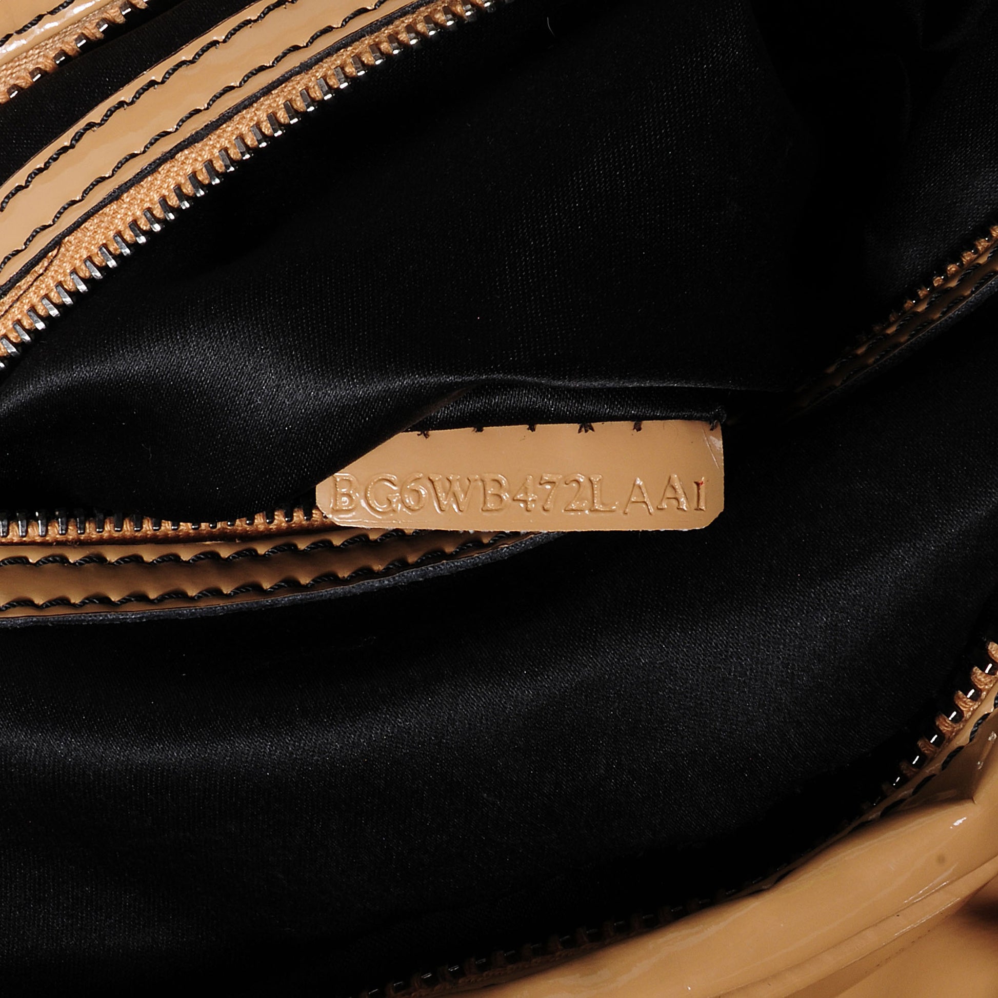 Valentino Garavani Patent Lacca Pleat Bow Satchel Sand 7 of 7