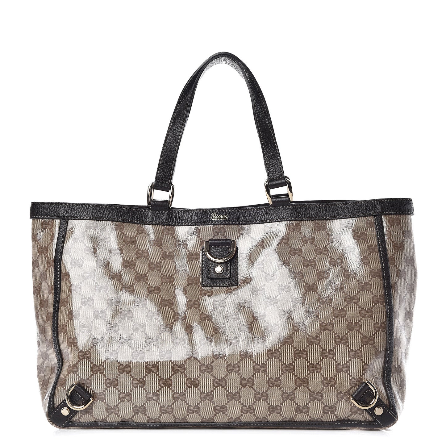 Crystal Monogram Large Abbey Tote Dark Brown