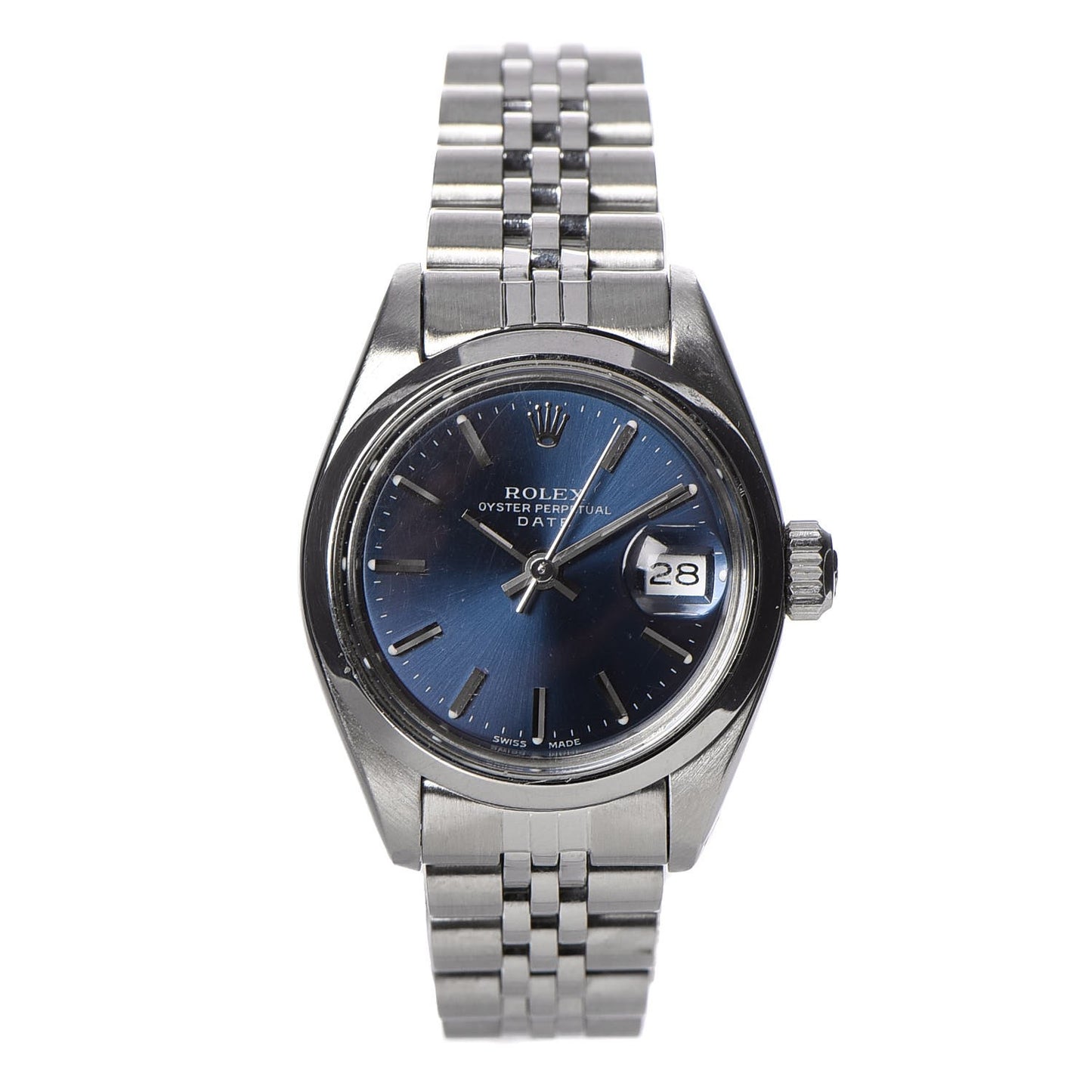 Stainless Steel 26mm Oyster Perpetual Date Watch Blue 69160