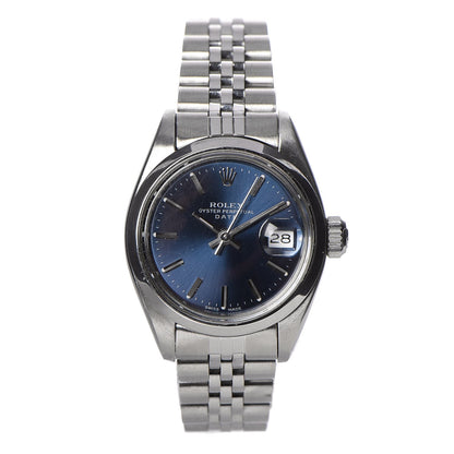 Rolex Stainless Steel 26mm Oyster Perpetual Date Watch Blue 69160 1 of 11