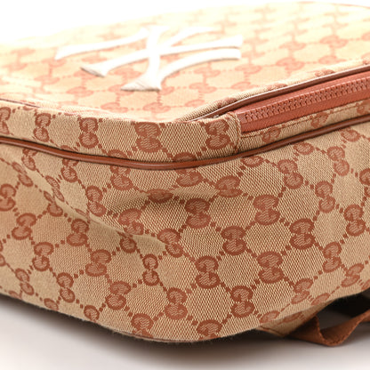 Gucci X MLB GG Monogram NY Yankees Medium Backpack Beige Ruggine Ivory 10 of 10